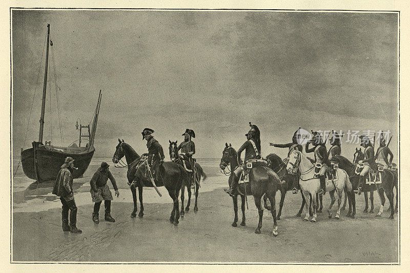 Alphonse Lalauze, Jean-Charles Pichegru将军在1794年奥斯坦德附近的侦察